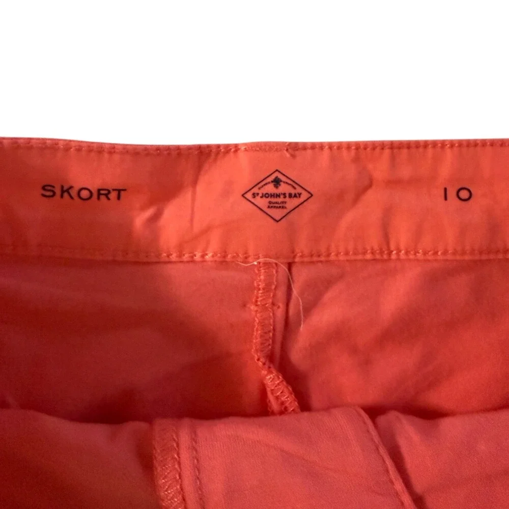 St‎ John's Bay Skort Womens 10 Georgia Peach Coral Pink Casual Mini Skirt Shorts